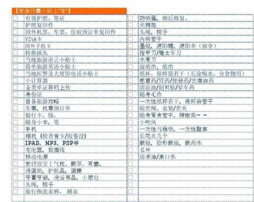 昆明旅游出行物品清单（北京旅游出行必备物品清单）
